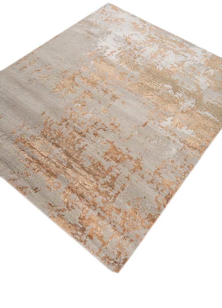 tattvam grey and black wool and bamboo silk hand knotted Rug - FoldShot tattvam grey and black wool and bamboo silk hand knotted Rug - FoldShot